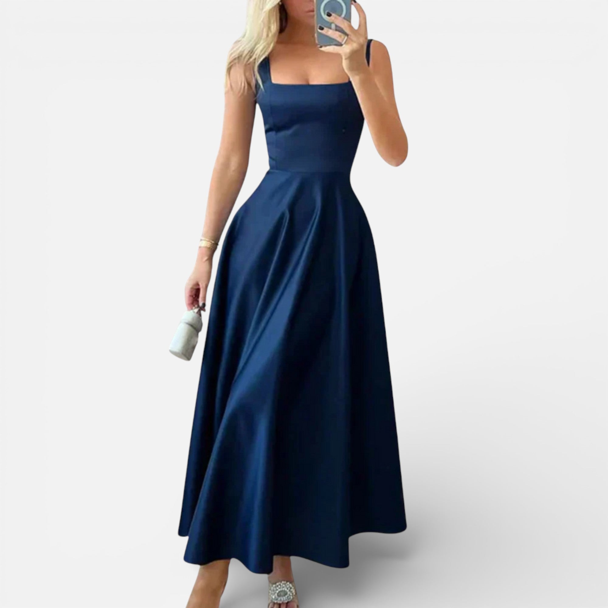 Old Cavendish | Women’s Square‑Neck A‑Line Midi Dress