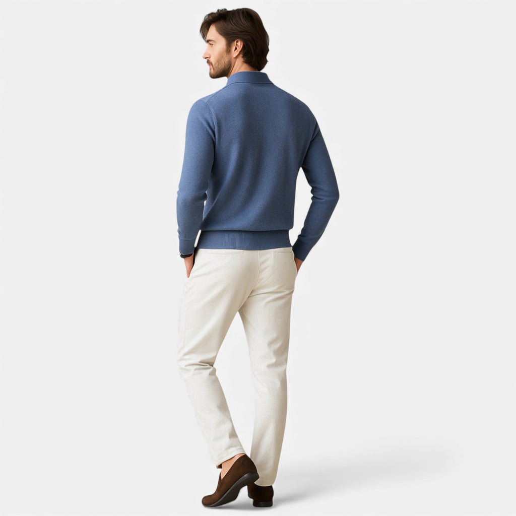 Old Cavendish | Men’s Merino Polo Sweater — Ivy League Knit