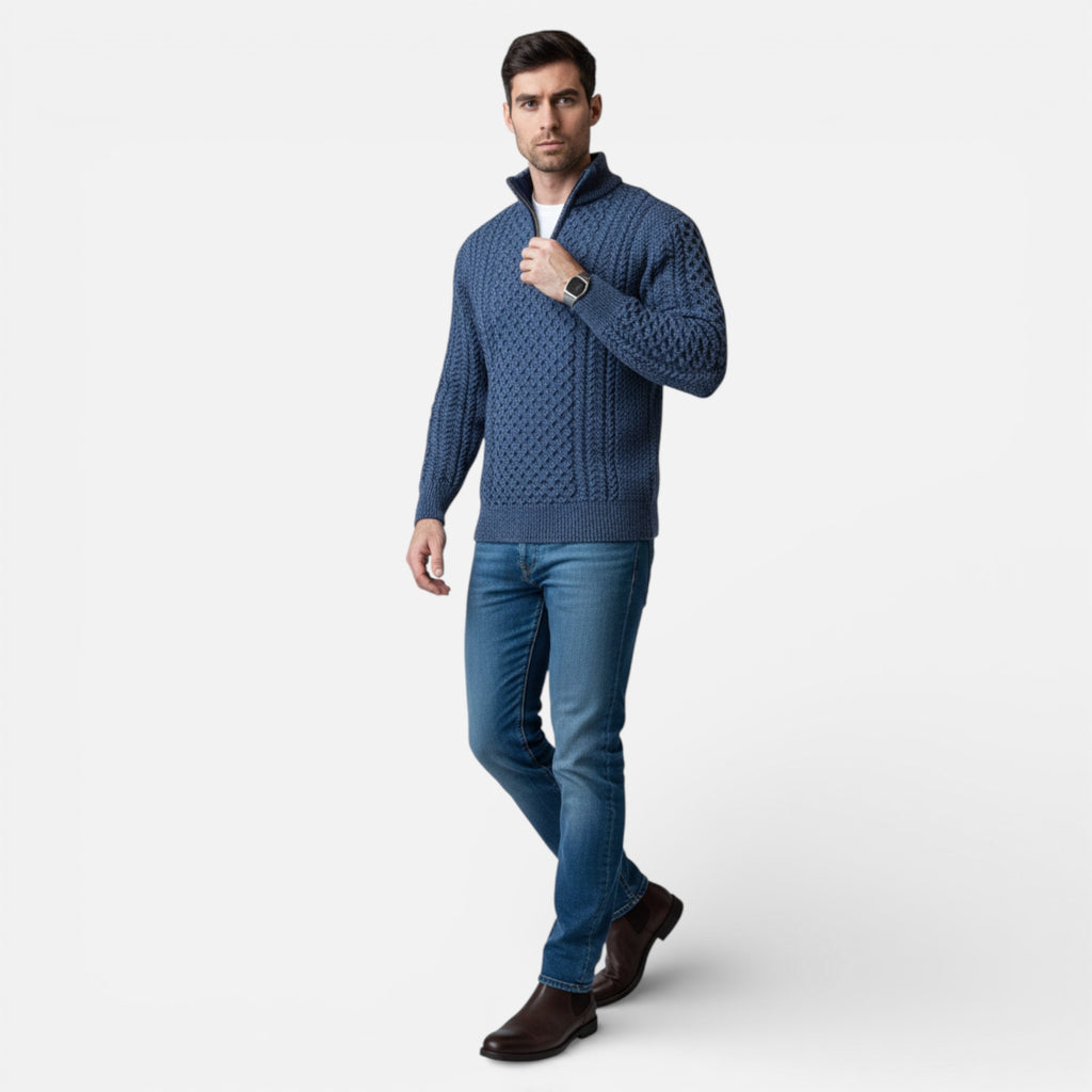 Old Cavendish | Men’s Half‑Zip Knit Jumper — Ivy League Staple