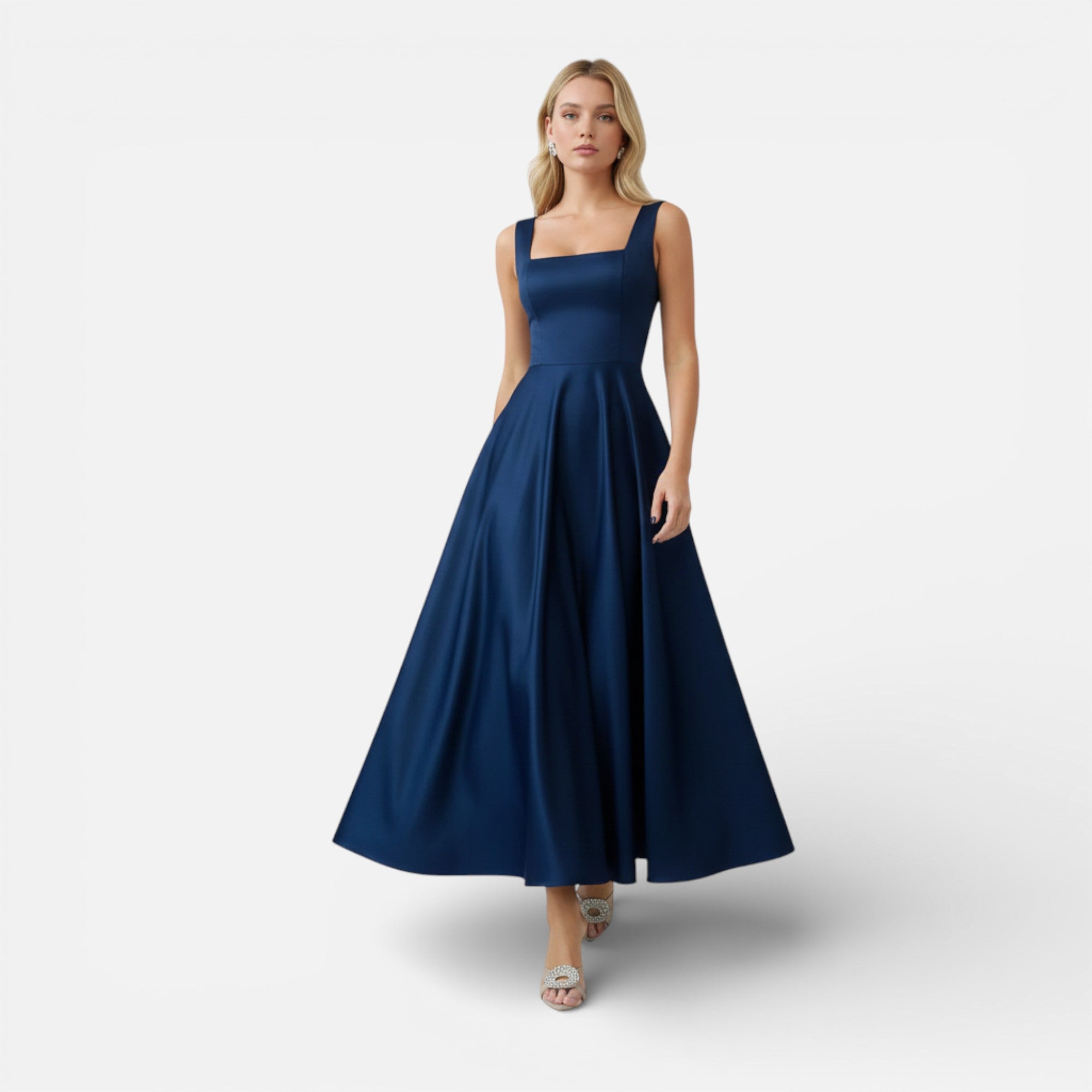 Old Cavendish | Women’s Square‑Neck A‑Line Midi Dress