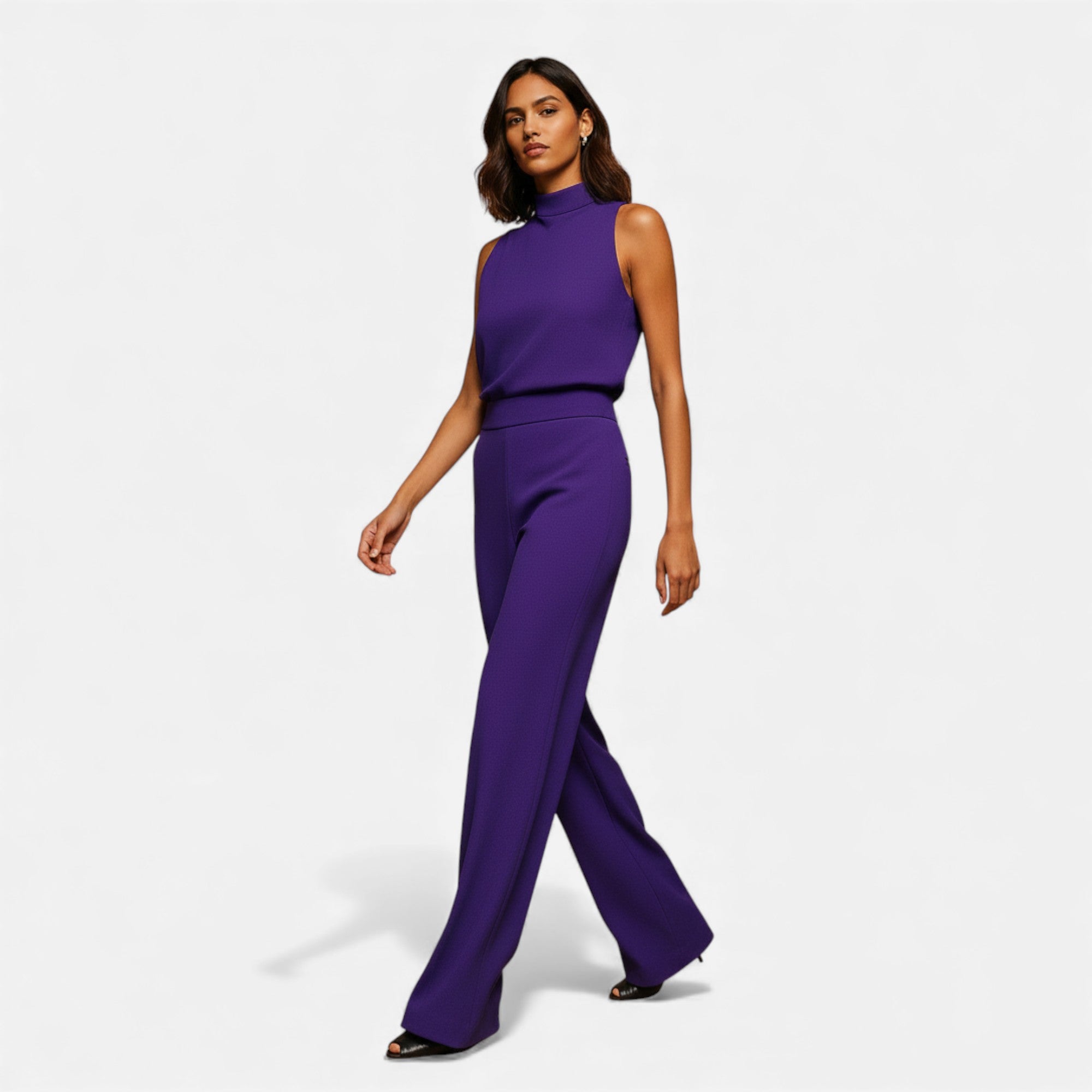 Old Cavendish | Women’s High‑Neck Wide‑Leg Jumpsuit