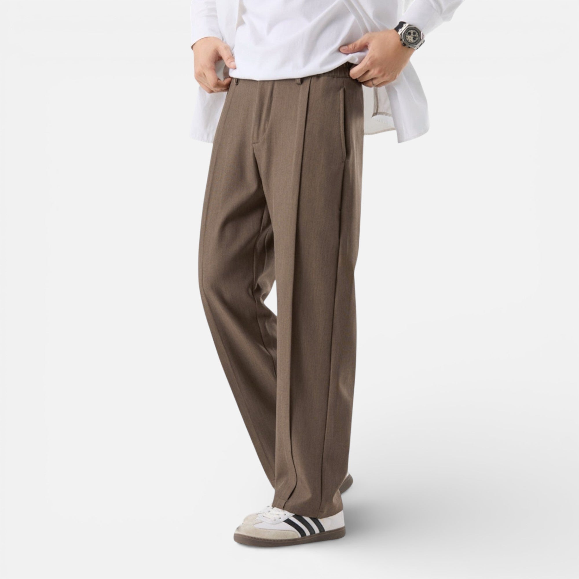 Old Cavendish | Men’s Pleated Leisure Trousers, Refined Cut