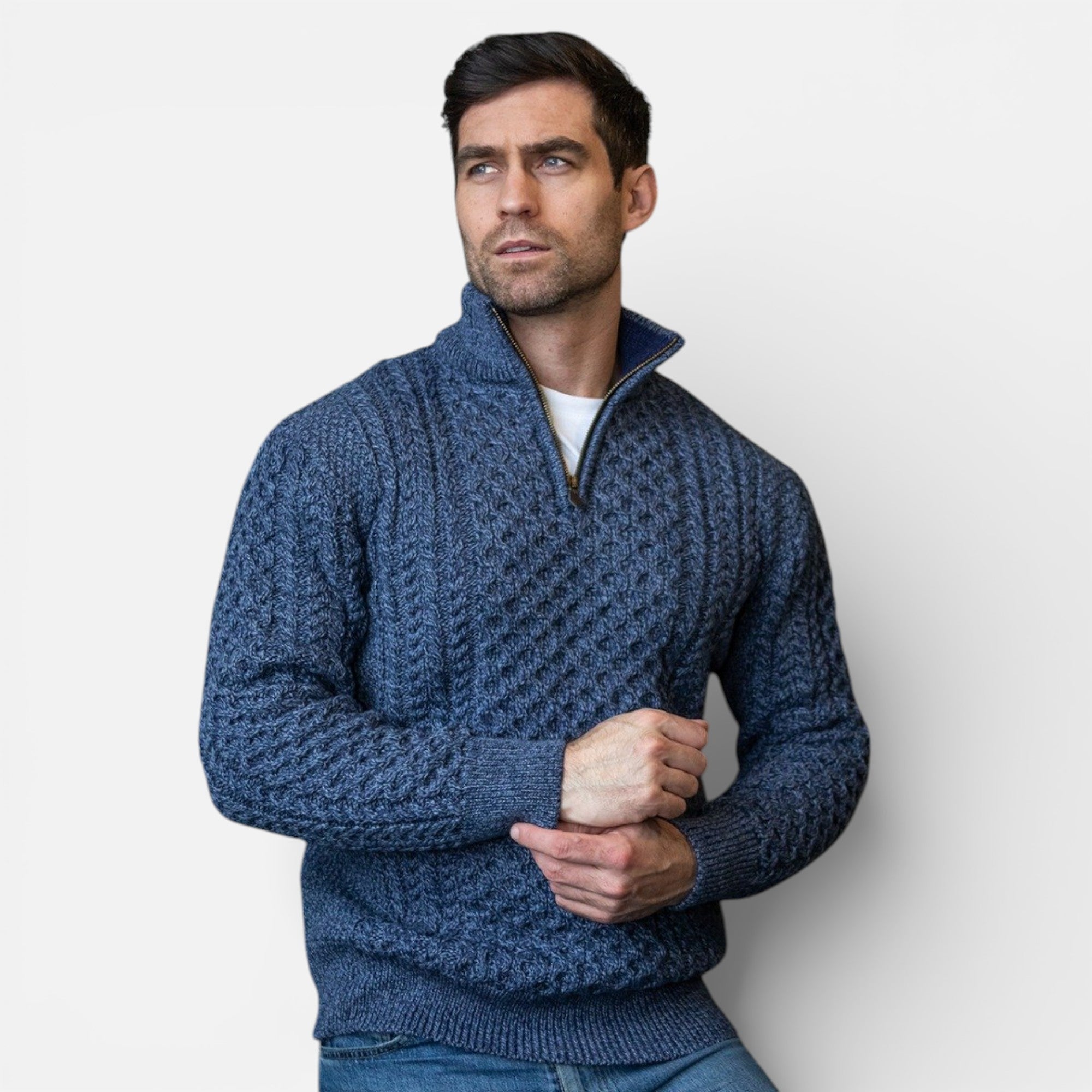 Old Cavendish | Men’s Half‑Zip Knit Jumper — Ivy League Staple