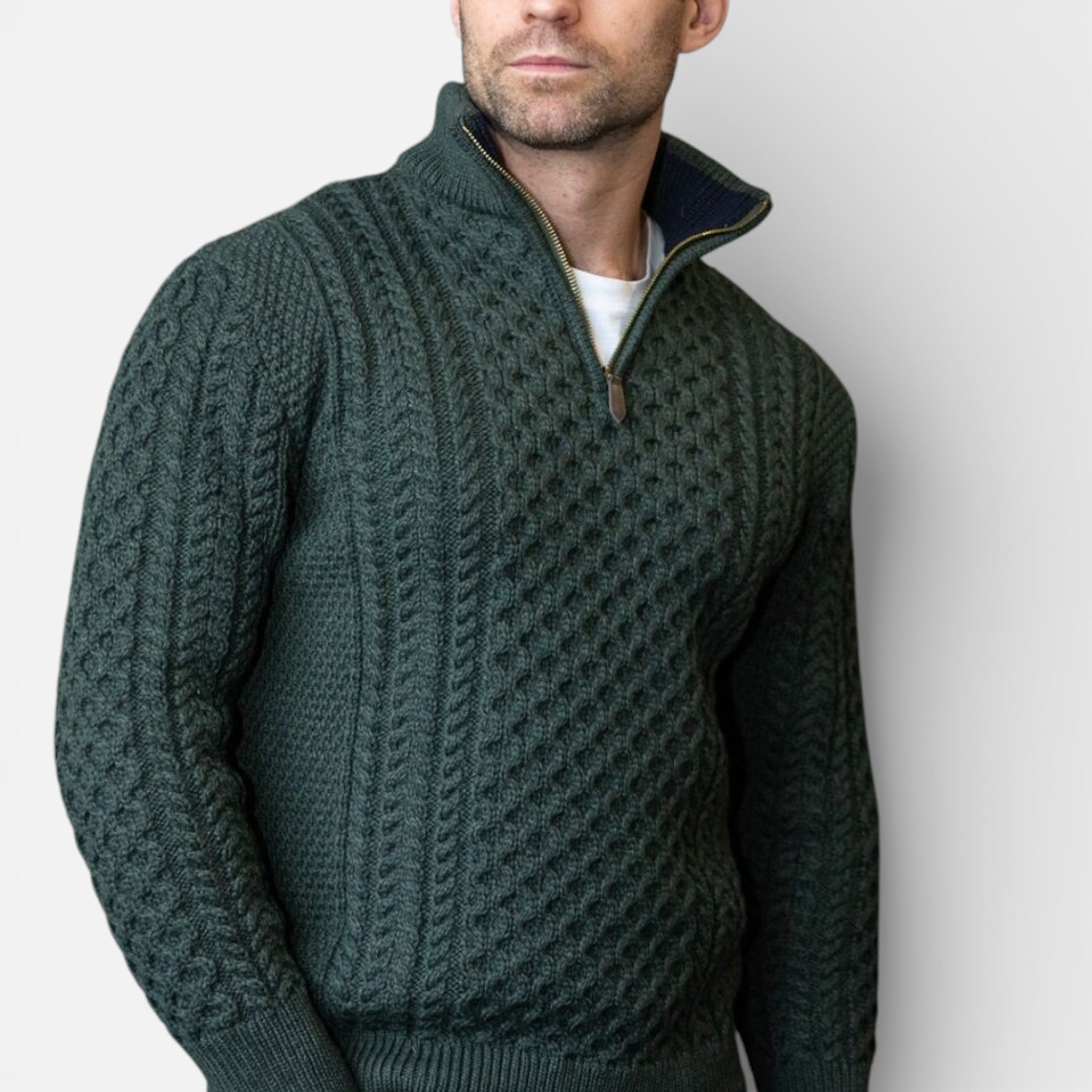 Old Cavendish | Men’s Half‑Zip Knit Jumper — Ivy League Staple
