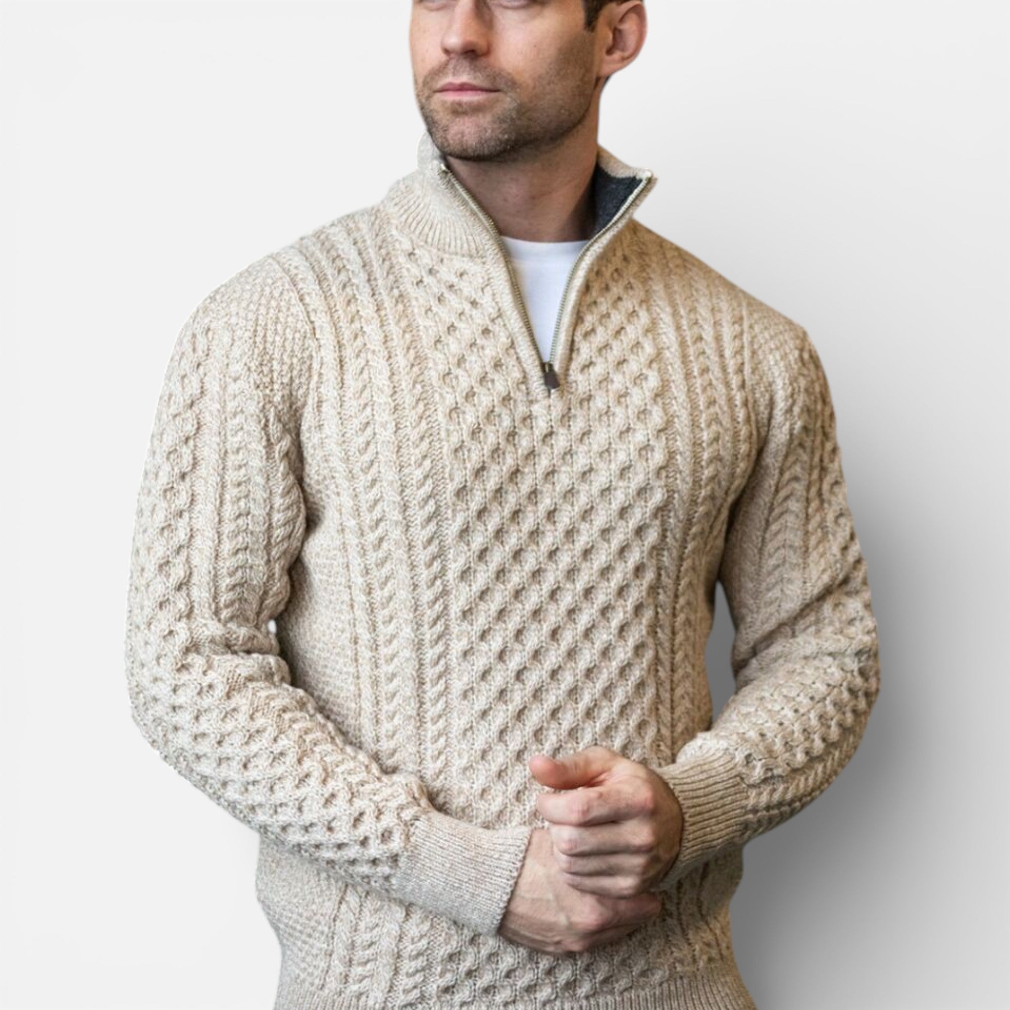 Old Cavendish | Men’s Half‑Zip Knit Jumper — Ivy League Staple