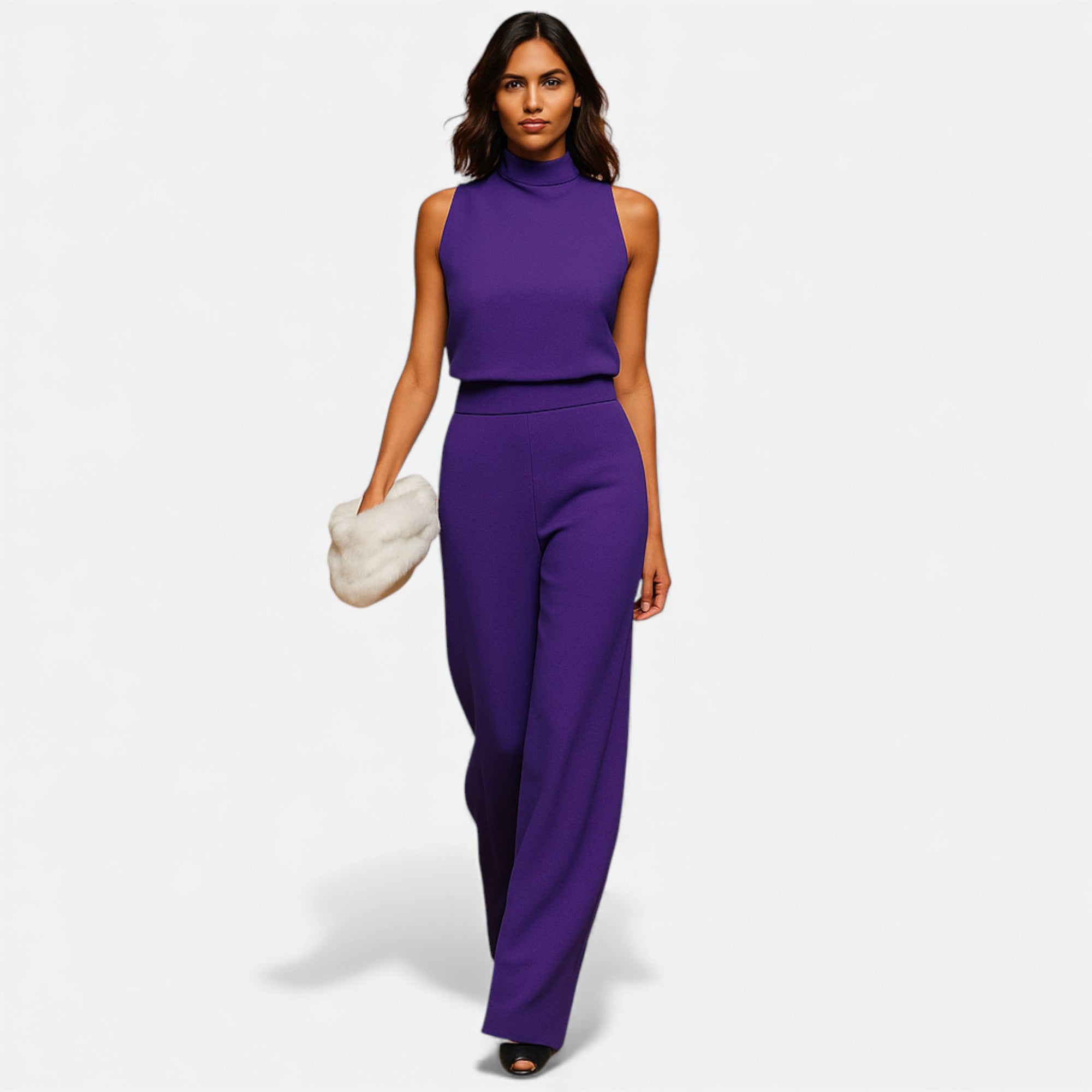 Old Cavendish | Women’s High‑Neck Wide‑Leg Jumpsuit