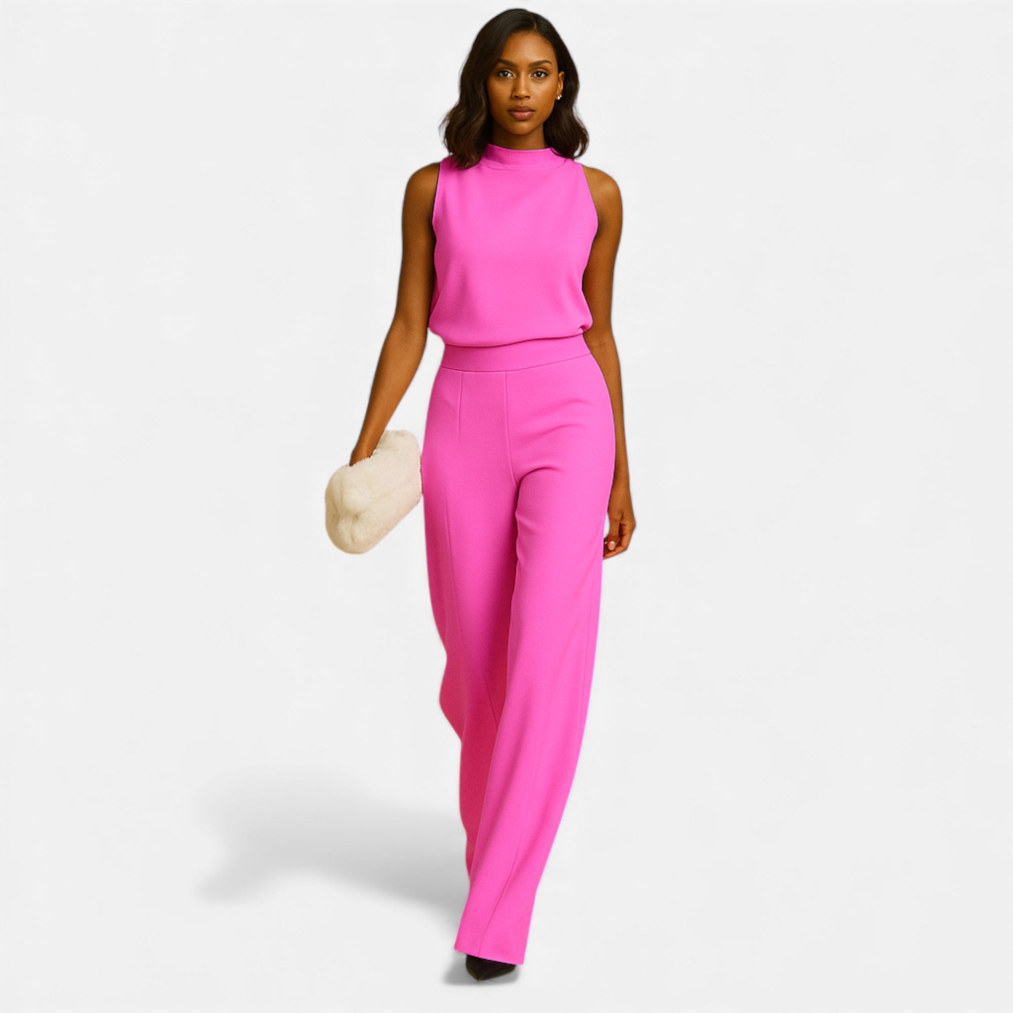 Old Cavendish | Women’s High‑Neck Wide‑Leg Jumpsuit