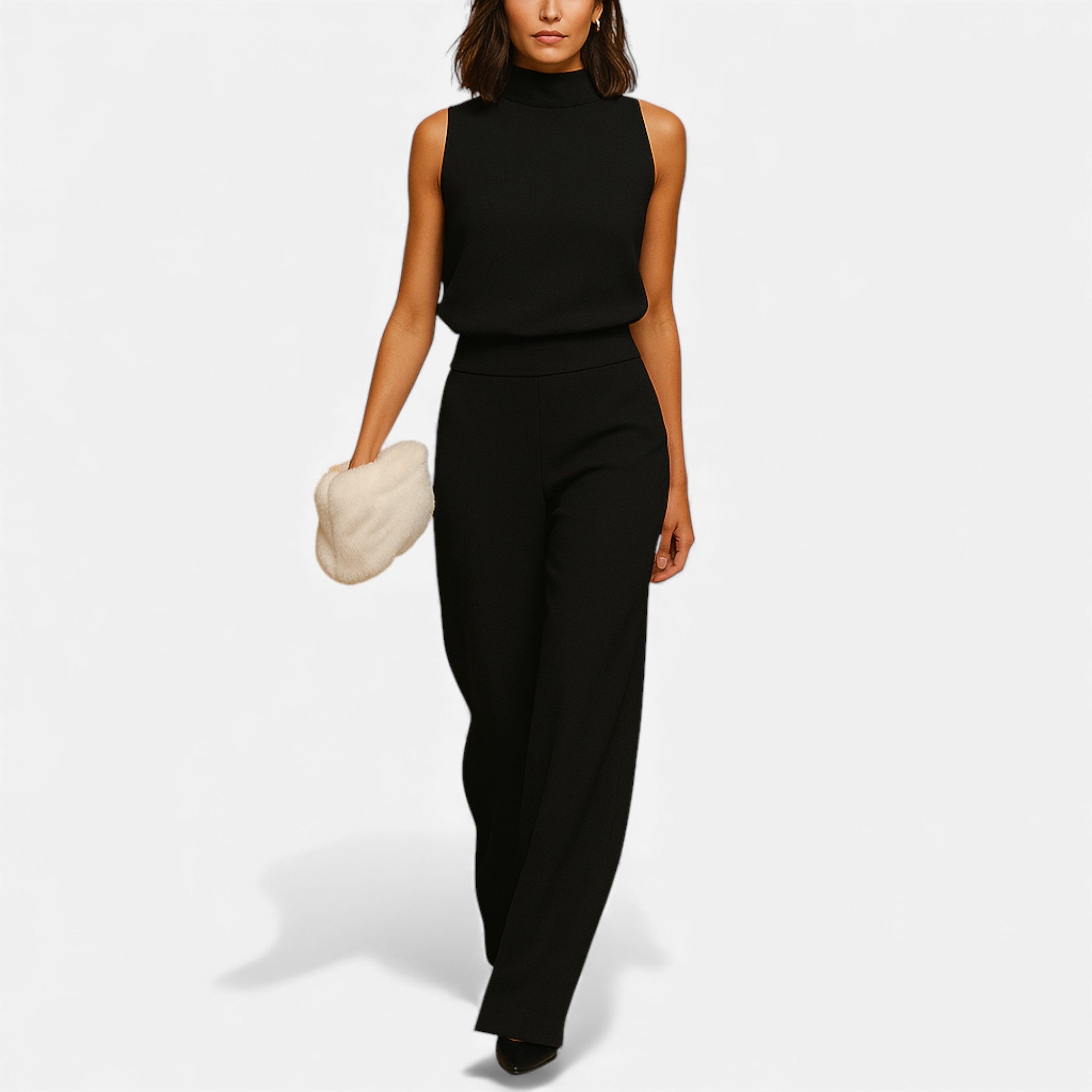 Old Cavendish | Women’s High‑Neck Wide‑Leg Jumpsuit