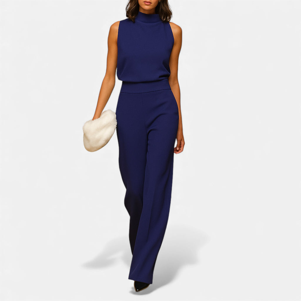 Old Cavendish | Women’s High‑Neck Wide‑Leg Jumpsuit
