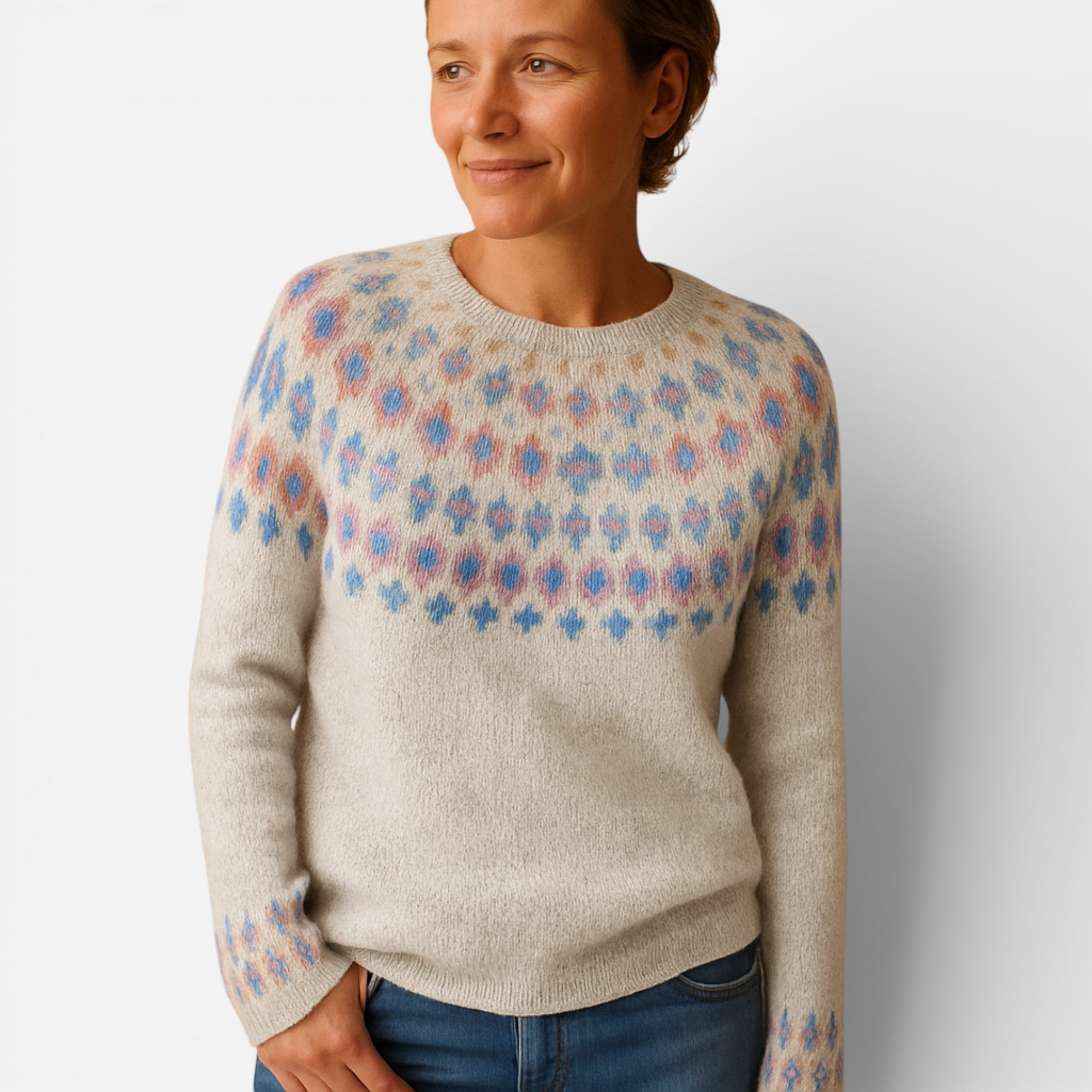 Old Cavendish | Women’s Wool Knit Jumper — Classic Pattern