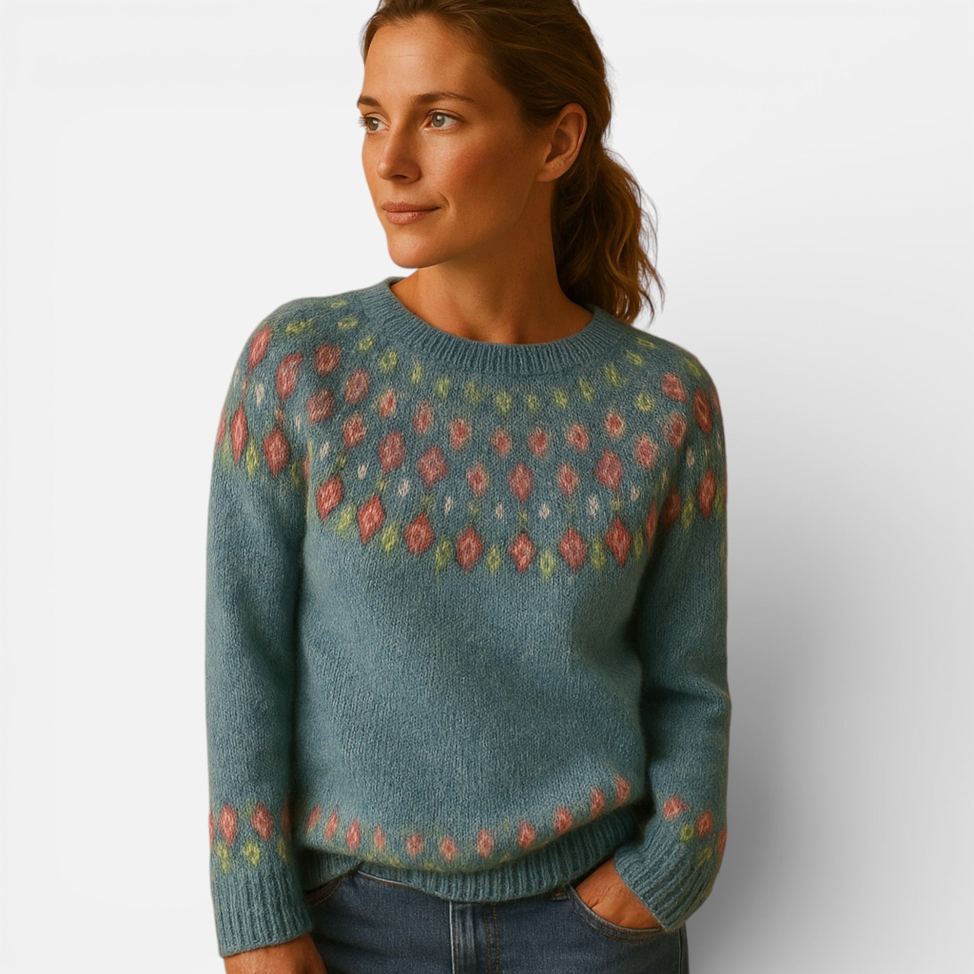 Old Cavendish | Women’s Wool Knit Jumper — Classic Pattern
